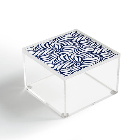 Heather Dutton Flowing Leaves Navy Acrylic Box