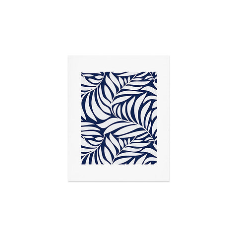 Heather Dutton Flowing Leaves Navy Art Print