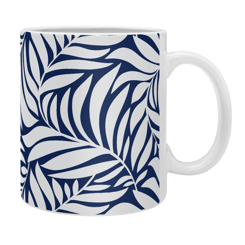Heather Dutton Flowing Leaves Navy Coffee Mug