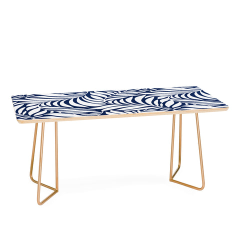 Heather Dutton Flowing Leaves Navy Coffee Table