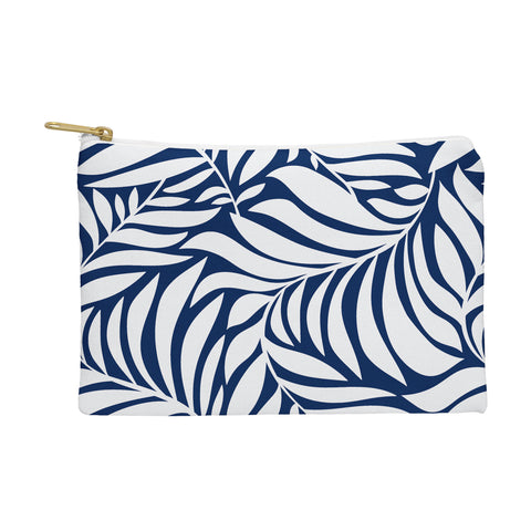 Heather Dutton Flowing Leaves Navy Pouch