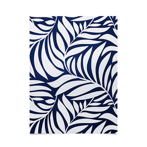 Heather Dutton Flowing Leaves Navy Poster