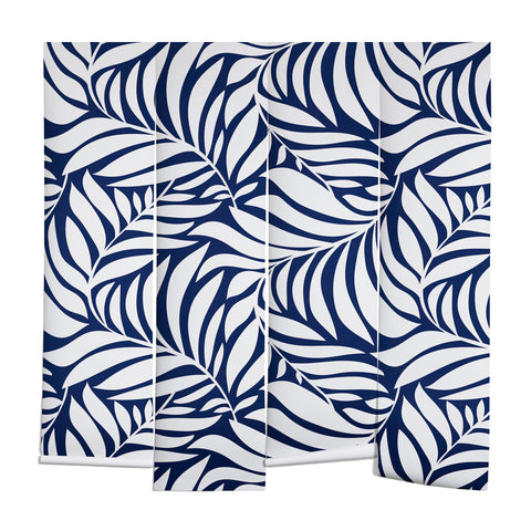 Heather Dutton Flowing Leaves Navy Wall Mural
