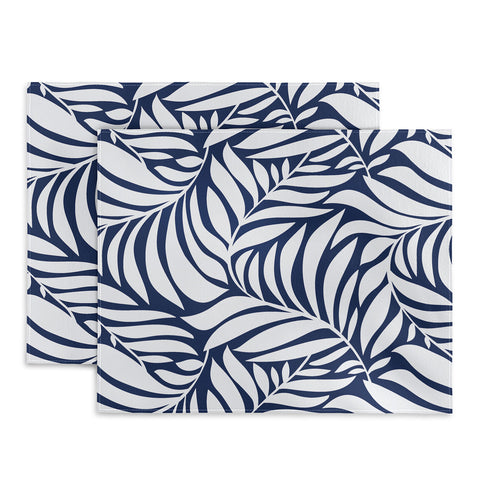 Heather Dutton Flowing Leaves Navy Placemat
