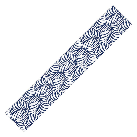 Heather Dutton Flowing Leaves Navy Table Runner