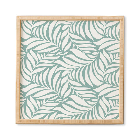 Heather Dutton Flowing Leaves Seafoam Framed Wall Art