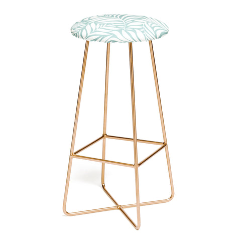 Heather Dutton Flowing Leaves Seafoam Bar Stool