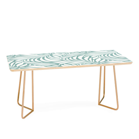 Heather Dutton Flowing Leaves Seafoam Coffee Table