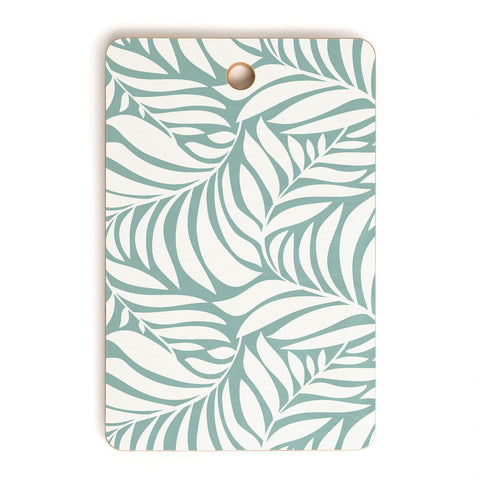 Heather Dutton Flowing Leaves Seafoam Cutting Board Rectangle