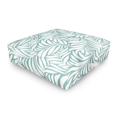 Heather Dutton Flowing Leaves Seafoam Outdoor Floor Cushion