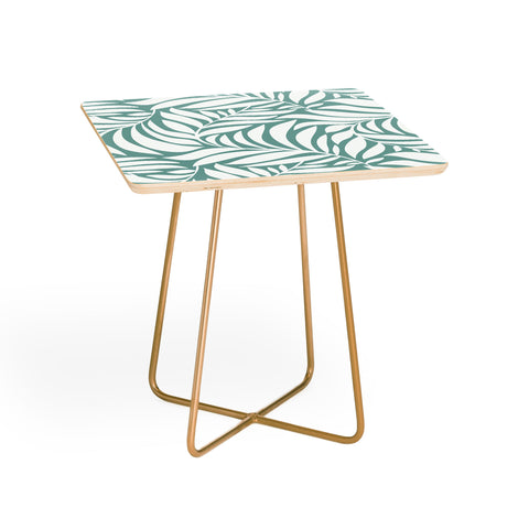 Heather Dutton Flowing Leaves Seafoam Side Table
