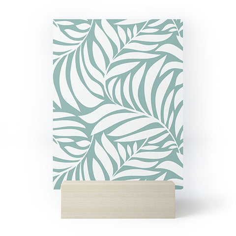 Heather Dutton Flowing Leaves Seafoam Mini Art Print