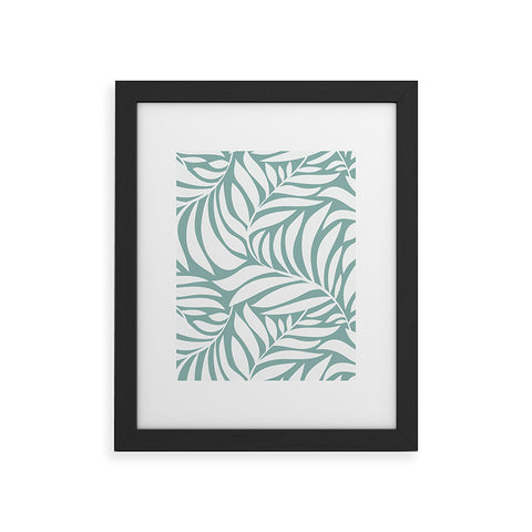 Heather Dutton Flowing Leaves Seafoam Framed Art Print