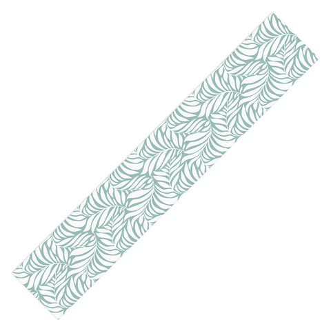 Heather Dutton Flowing Leaves Seafoam Table Runner