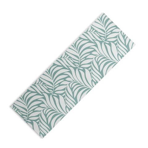 Heather Dutton Flowing Leaves Seafoam Yoga Mat