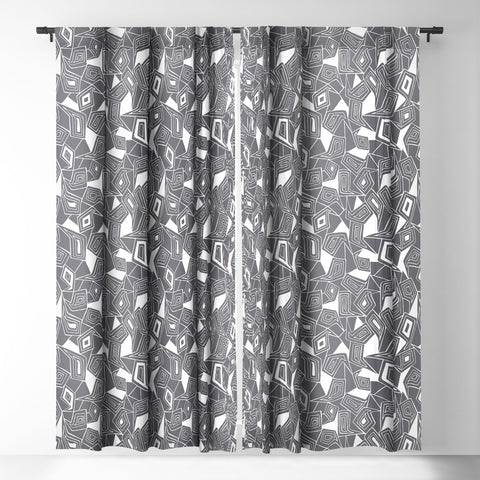 Heather Dutton Fragmented Grey Blackout Window Curtain