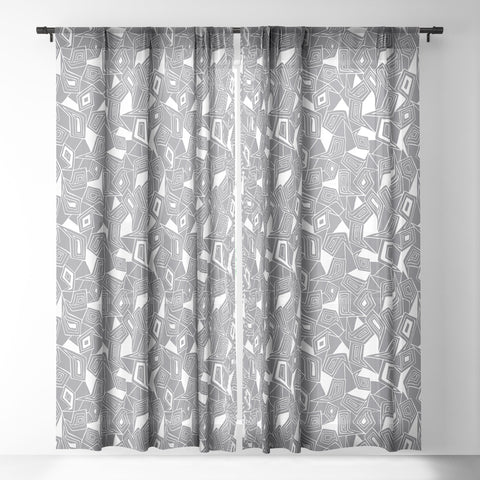 Heather Dutton Fragmented Grey Sheer Window Curtain