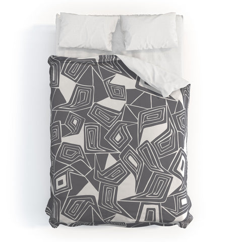 Heather Dutton Fragmented Grey Duvet Cover