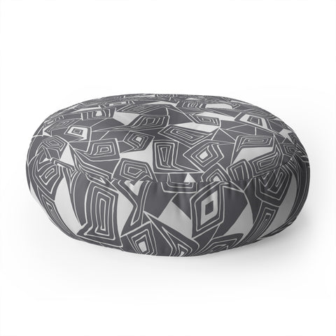 Heather Dutton Fragmented Grey Floor Pillow Round