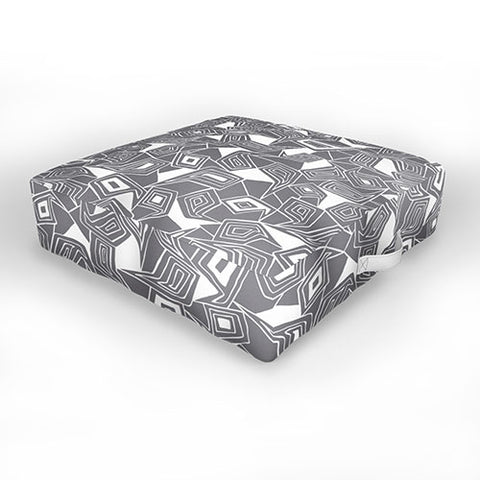 Heather Dutton Fragmented Grey Outdoor Floor Cushion