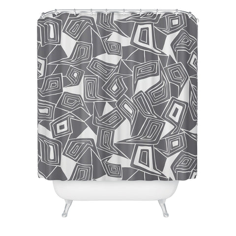 Heather Dutton Fragmented Grey Shower Curtain