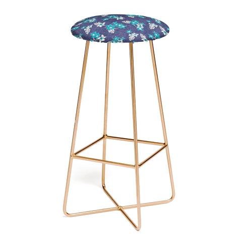 Heather Dutton Frangipani Indigo Bar Stool