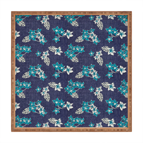 Heather Dutton Frangipani Indigo Square Tray
