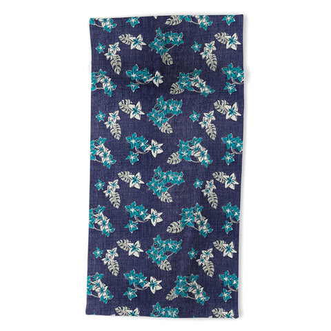 Heather Dutton Frangipani Indigo Beach Towel