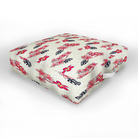 Heather Dutton Frangipani Pink Punch Outdoor Floor Cushion