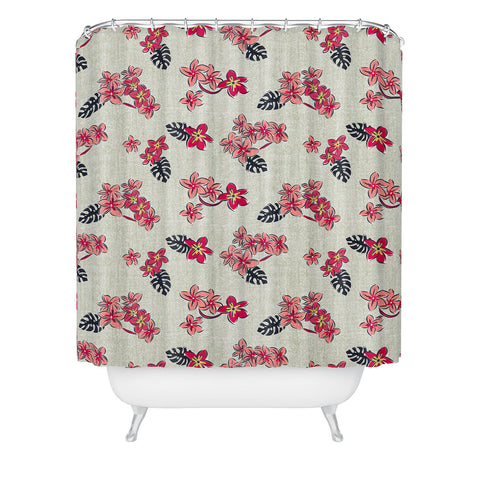 Heather Dutton Frangipani Pink Punch Shower Curtain