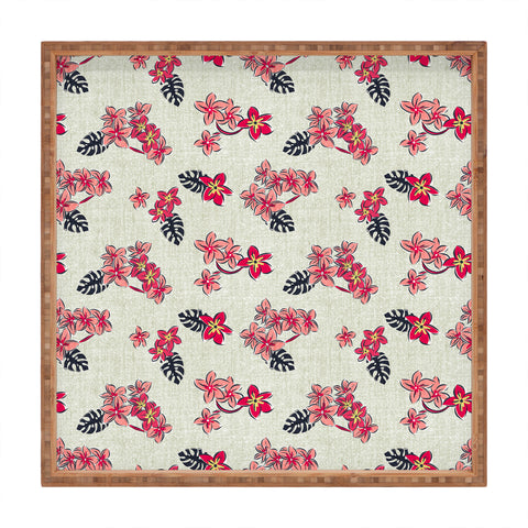 Heather Dutton Frangipani Pink Punch Square Tray