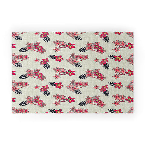 Heather Dutton Frangipani Pink Punch Welcome Mat