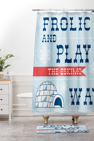 Heather Dutton Frolic And Play Shower Curtain And Mat