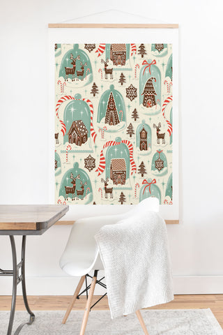 Heather Dutton Gingerbread Village Cream Art Print And Hanger