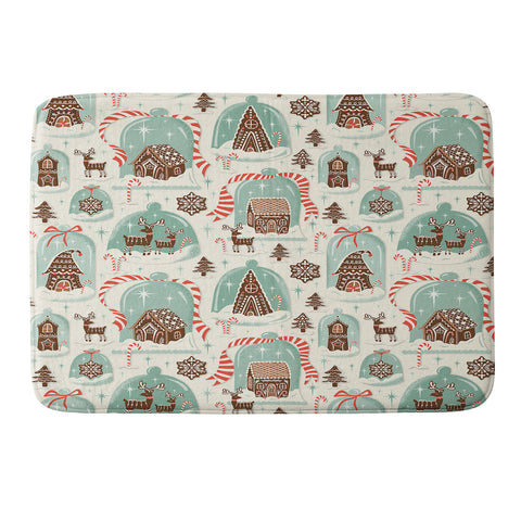 Heather Dutton Gingerbread Village Cream Memory Foam Bath Mat