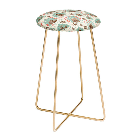 Heather Dutton Gingerbread Village Cream Counter Stool