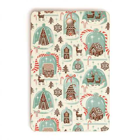 Heather Dutton Gingerbread Village Cream Cutting Board Rectangle