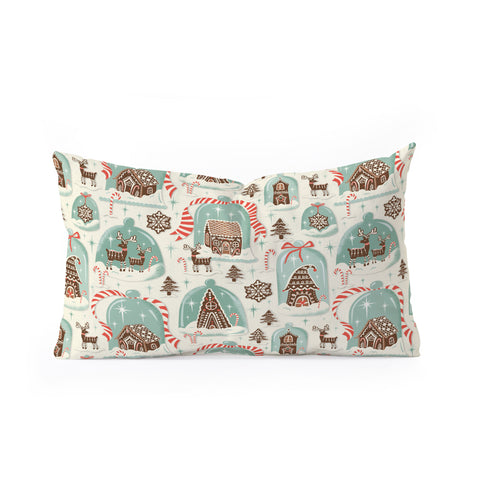 Heather Dutton Gingerbread Village Cream Oblong Throw Pillow