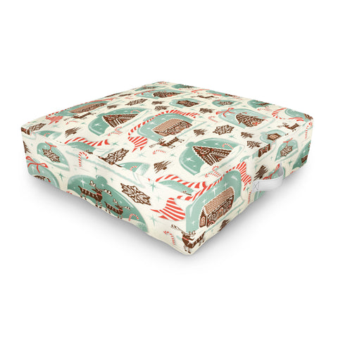 Heather Dutton Gingerbread Village Cream Outdoor Floor Cushion