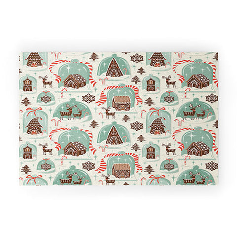 Heather Dutton Gingerbread Village Cream Welcome Mat