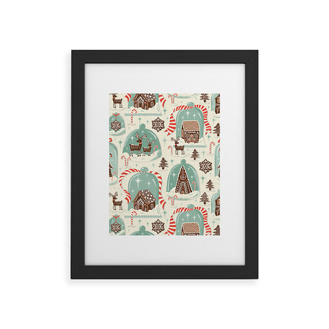 Heather Dutton Gingerbread Village Cream Framed Art Print
