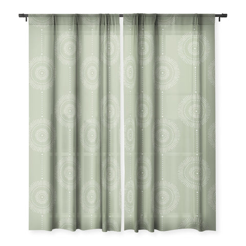 Heather Dutton Glimmer Sage Sheer Window Curtain