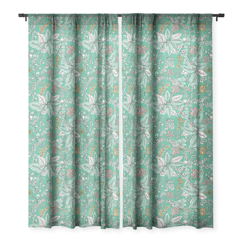 Heather Dutton Gracelyn Green Sheer Window Curtain