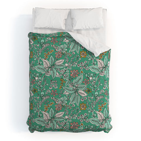 Heather Dutton Gracelyn Green Duvet Cover
