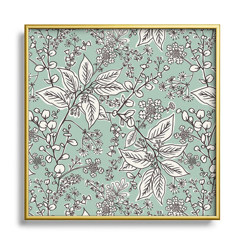 Heather Dutton Gracelyn Mint Metal Square Framed Art Print