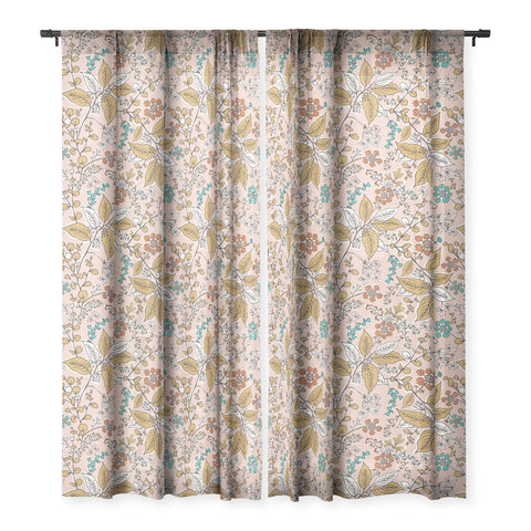 Heather Dutton Gracelyn Peach Sheer Window Curtain