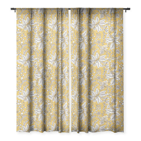 Heather Dutton Gracelyn Yellow Sheer Window Curtain