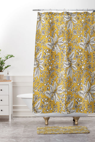 Heather Dutton Gracelyn Yellow Shower Curtain And Mat