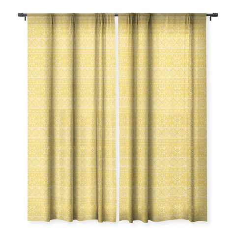 Heather Dutton Grand Bazaar Goldenrod Sheer Window Curtain