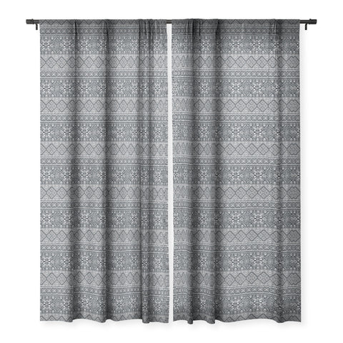 Heather Dutton Grand Bazaar Slate Linen Sheer Window Curtain